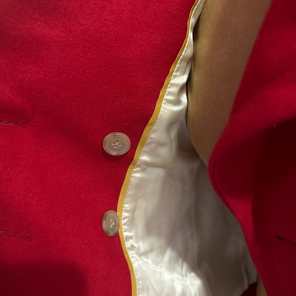 J. Crew Women’s Cropped Red Pea Coat Sz 8 - Picture 4 of 5